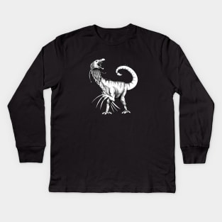 Dinosaur Therizinosaurus Alien Drawing Kids Long Sleeve T-Shirt